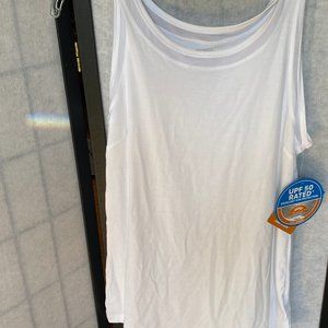 Columbia Omniwick SPF 50 white sleeveless tee.